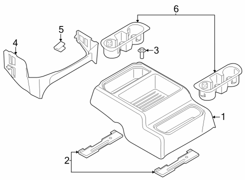 2023 Ford F-350 Super Duty Front Console Diagram