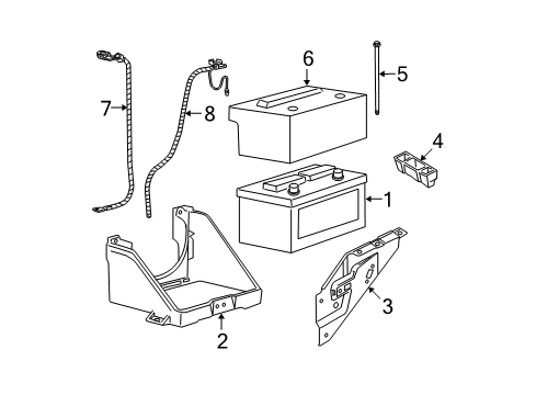 2009 Ford F-350 Super Duty Battery Cable Assembly Diagram for 7C3Z-14300-CA