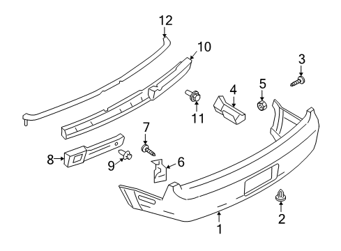 2006 Ford Mustang Bracket - Bumper Mounting Diagram for 5R3Z-17D995-AB