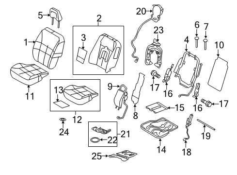 2007 Lincoln MKX Panel Assembly - Seat Back Diagram for 7T4Z-7860508-B