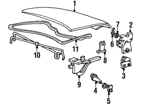 1998 Ford Crown Victoria Cylinder Assy - Actuating Diagram for F8MZ-5443262-BB