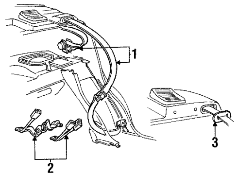 1997 Mercury Sable Belt And Buckle Assembly Diagram for F7DZ-54611B60-AAD