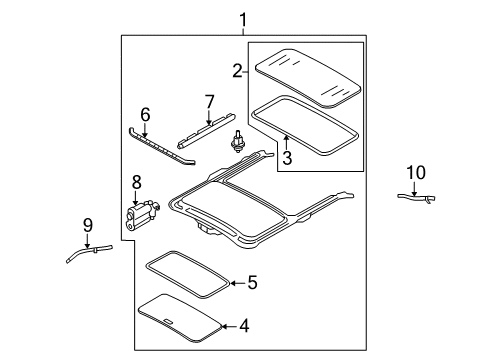 2010 Ford Focus Sunroof, Body Diagram