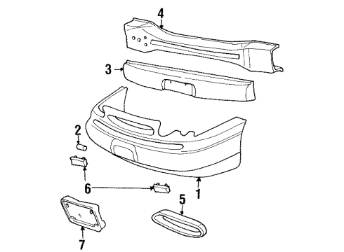 1998 Ford Windstar Grille Grill-Emblem Badge Nameplate Diagram for F78Z-16720-AA