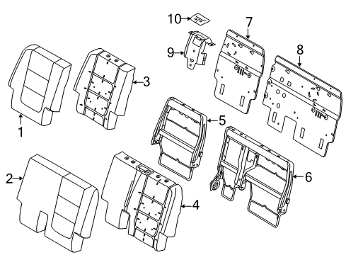 2019 Ford Police Interceptor Utility Second Row Seats Diagram 3 - Thumbnail