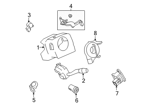 2009 Ford F-150 Shroud, Switches & Levers Diagram