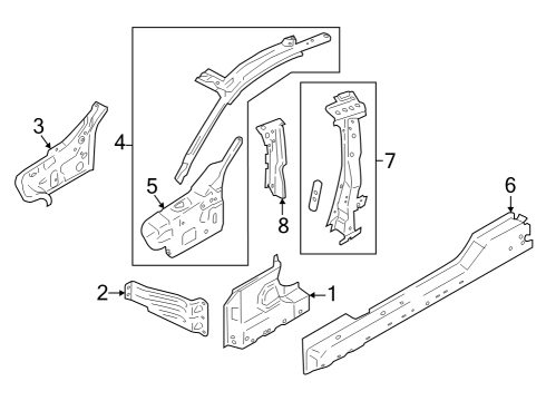 2024 Ford Mustang Panel Assembly - Cowl Side Diagram for FR3Z-6302039-A