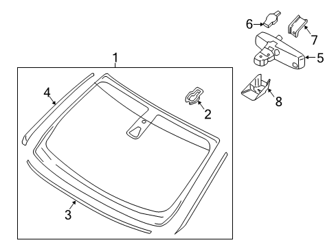 2018 Lincoln MKX Mirror Assembly - Rear View - Inner Diagram for GU5Z-17700-C