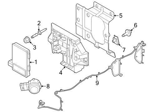 2024 Ford F-250 Super Duty Electrical Components - Front Bumper Diagram