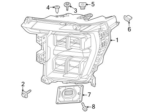 2021 Ford F-150 Headlamp Components Diagram