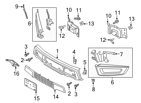 2017 Ford F-150 Bracket - License Plate Diagram for HL3Z-17A385-AB