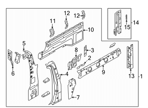 2022 Ford Maverick PANEL ASY - WHEELHOUSE - INNER Diagram for NZ6Z-2627886-A