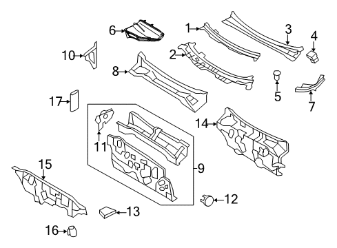 2009 Ford Escape Cowl Diagram