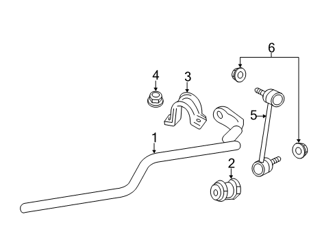 2011 Lincoln MKZ Stabilizer Bar & Components - Front Diagram