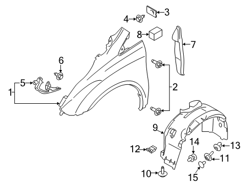 2023 Ford Transit Connect Fender & Components Diagram