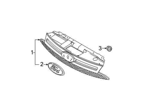 2010 Ford Focus Grille & Components Diagram 3 - Thumbnail