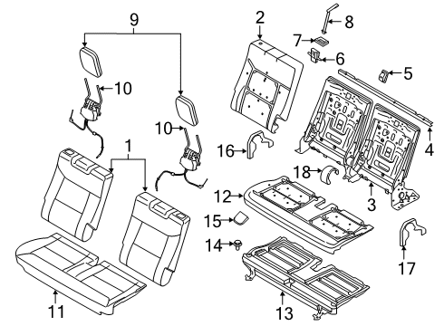 2020 Ford Explorer BRACKET ASY - REAR SEAT BACK Diagram for L1MZ-78606A14-A