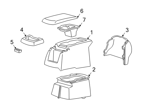 1999 Ford F-350 Super Duty Floor Console Diagram