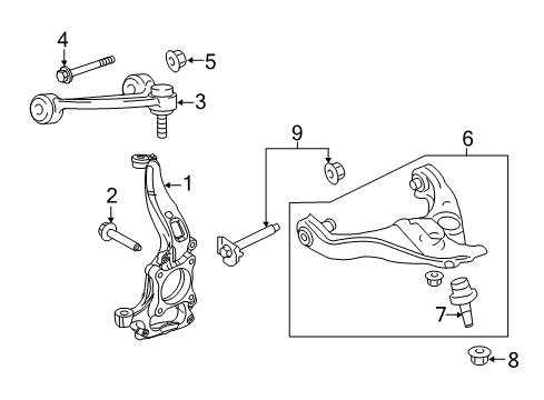 2016 Ford Expedition Front Suspension, Control Arm Diagram 1 - Thumbnail