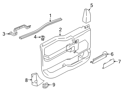 2019 Ford F-350 Super Duty Interior Trim - Front Door Diagram