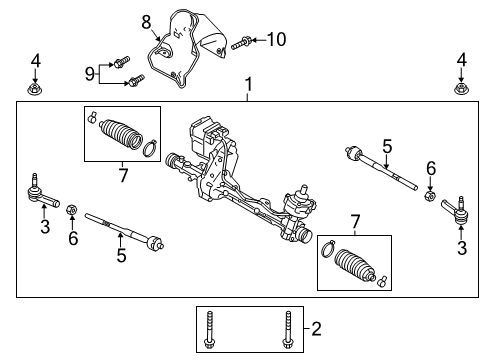 2015 Lincoln MKS Gear Assembly - Steering Diagram for EG1Z-3504-H