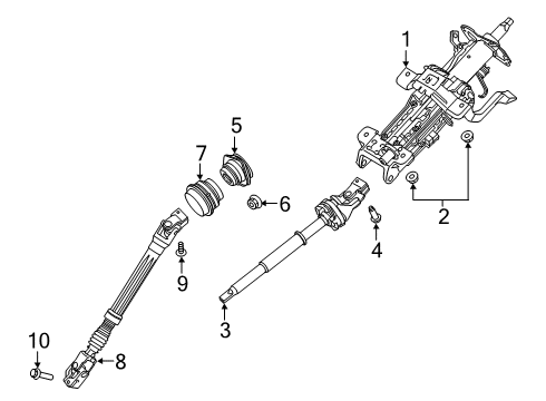 2021 Ford Explorer Steering Column & Wheel, Steering Gear & Linkage Diagram 4 - Thumbnail