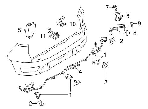 2019 Ford EcoSport Electrical Components - Rear Bumper Diagram