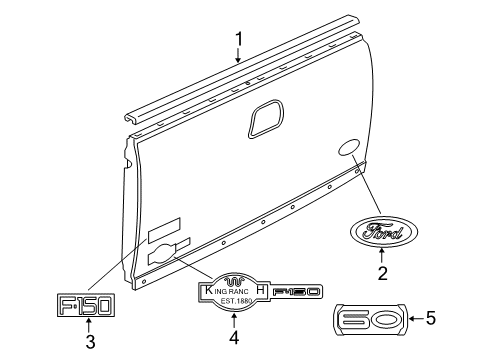 2005 Ford F-150 Exterior Trim - Pick Up Box Diagram