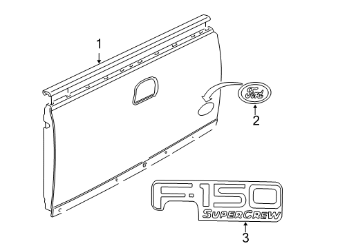 2001 Ford F-150 Exterior Trim - Pick Up Box Diagram 6 - Thumbnail