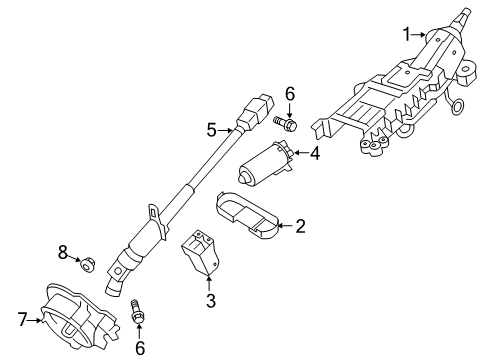 2009 Lincoln MKS Steering Column & Wheel, Steering Gear & Linkage Diagram