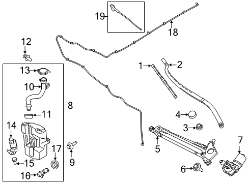 2016 Lincoln MKC Motor And Pump - Headlamp Washer Diagram for CV4Z-17664-A