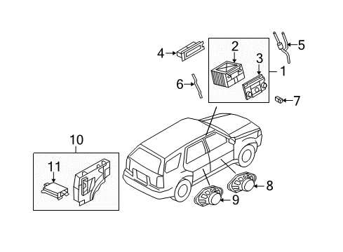 2008 Mercury Mariner Speaker Assembly Diagram for 8L8Z-18808-BA