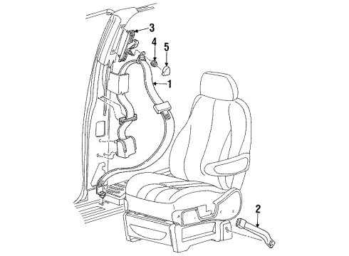 1997 Ford Windstar Cover - Seat Belt - Upper Diagram for F78Z-1660262-AAA