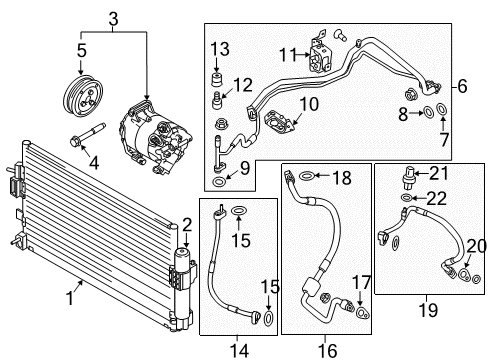 2015 Ford Focus A/C Condenser, Compressor & Lines Diagram