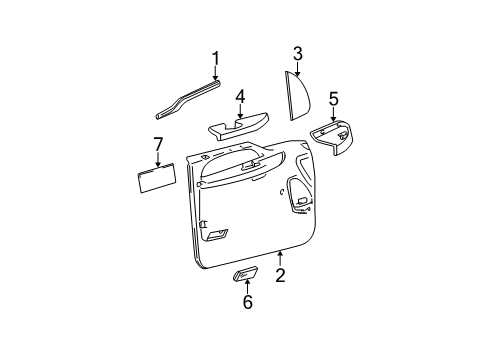 1999 Ford F-250 Super Duty Panel Assembly Door Trim Diagram for F81Z2523942BAA