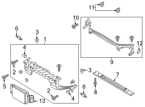 2018 Ford Fusion Radiator Support Diagram