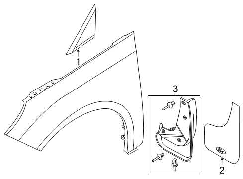 2013 Ford C-Max Splash Guards - Molded, Black, Front Pair Diagram for AM5Z-16A550-A