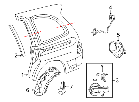 2006 Mercury Monterey Tape - Adhesive - Door Foil Diagram for XF2Z-16243A76-AAA