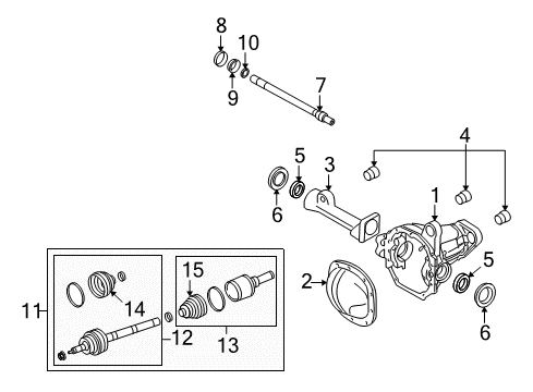 2014 Lincoln Navigator Carrier & Front Axles Diagram