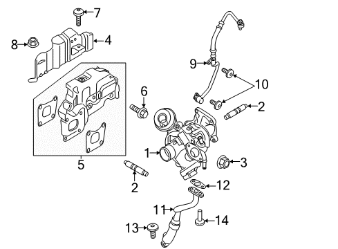 2014 Ford Fiesta Turbocharger, Engine Diagram 1 - Thumbnail