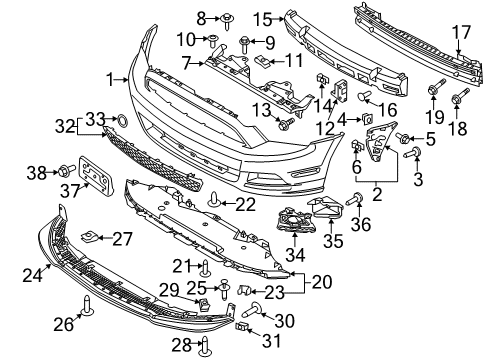 2013 Ford Mustang Front Bumper Diagram 1 - Thumbnail