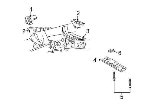 2004 Lincoln Navigator Engine & Trans Mounting Diagram