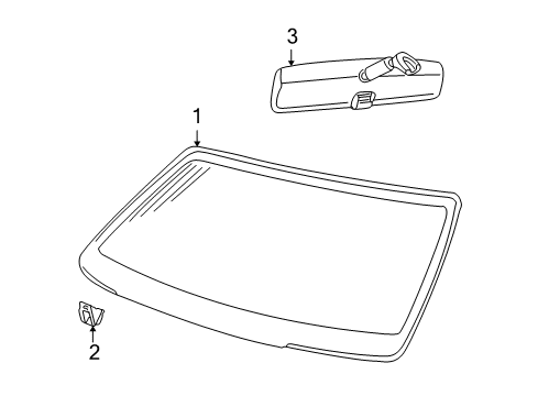 2003 Mercury Marauder Windshield Glass Diagram for 1W7Z-5403100-AA