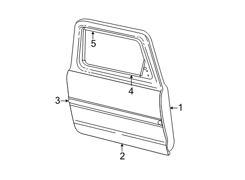 2001 Ford Explorer Moulding - Door Outside Diagram for XL2Z-7820879-BAPTM