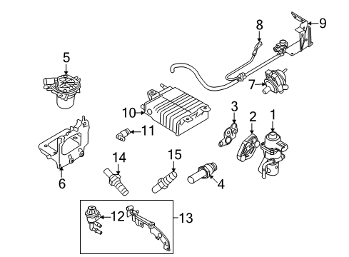 2008 Ford Focus Cannister - Fuel Vapour Store Diagram for 9S4Z-9D653-B