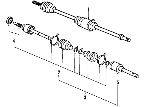 2002 Mercury Villager Front Axle Shaft Diagram for 1F5Z-3B436-BA