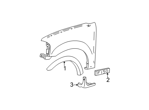 2002 Ford F-150 Exterior Trim - Fender Diagram