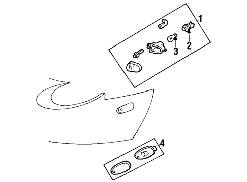 1998 Mercury Sable Side Marker & Signal Lamps Diagram