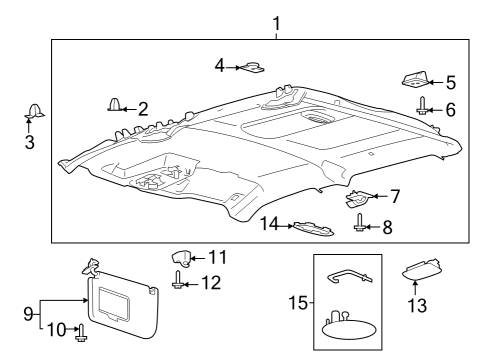 2023 Ford F-150 Lightning HEADLINING - ROOF Diagram for ML3Z-1651916-CF