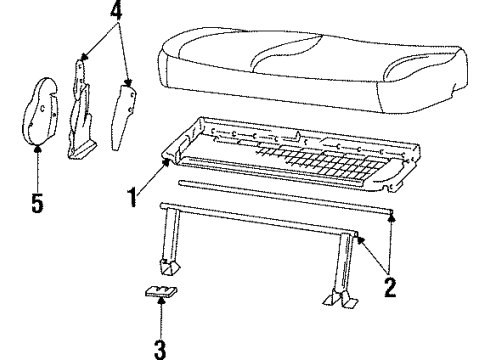 2000 Lincoln Navigator Rear Seat Components Diagram